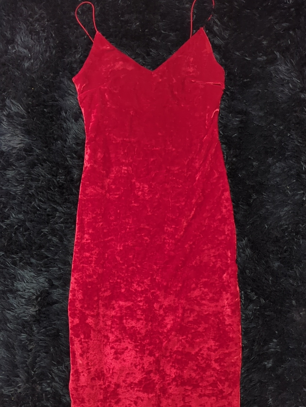Y2K Revamped Velvet Red Slip Dress Women's Size Small